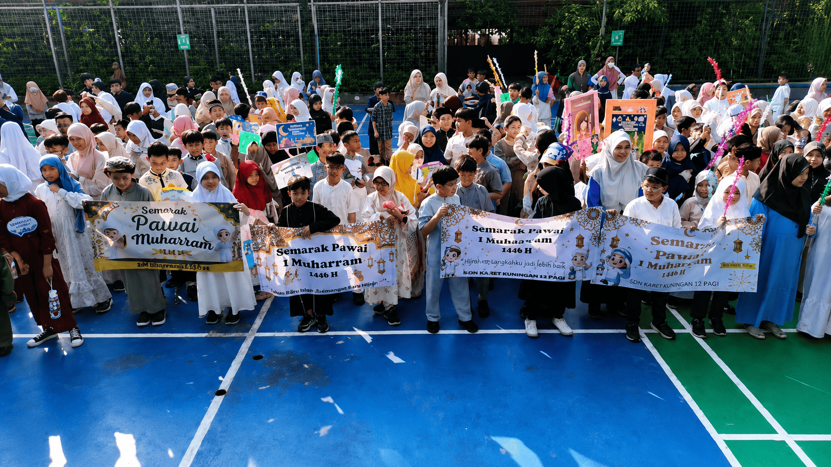 Semarak Tahun Baru Islam 1 Muharram: SDN Rawamangun 12 Pagi Gelar Sholat Dhuha dan Pawai Muharram